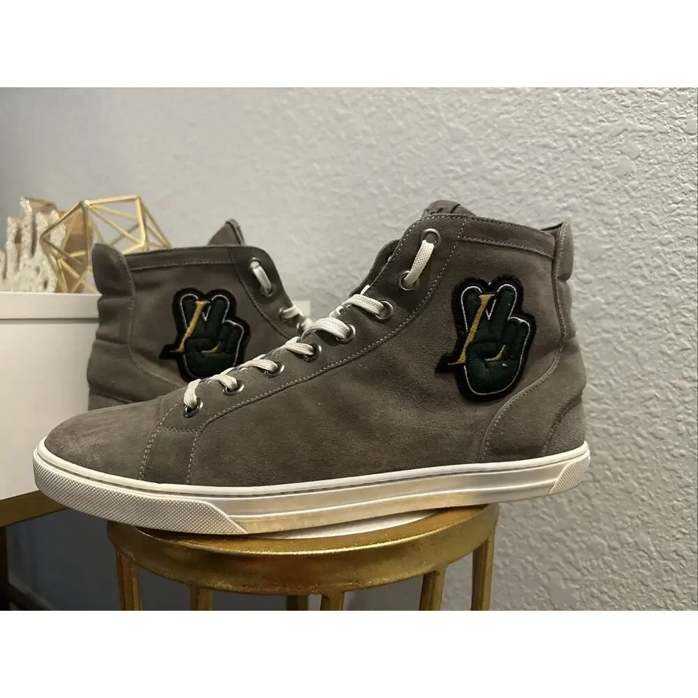 AUTHENTIC LOUIS VUITTON ZIP-UP PEACE SIGN SNEAKERS LV SZ 9.5 (fits USA 10.5)